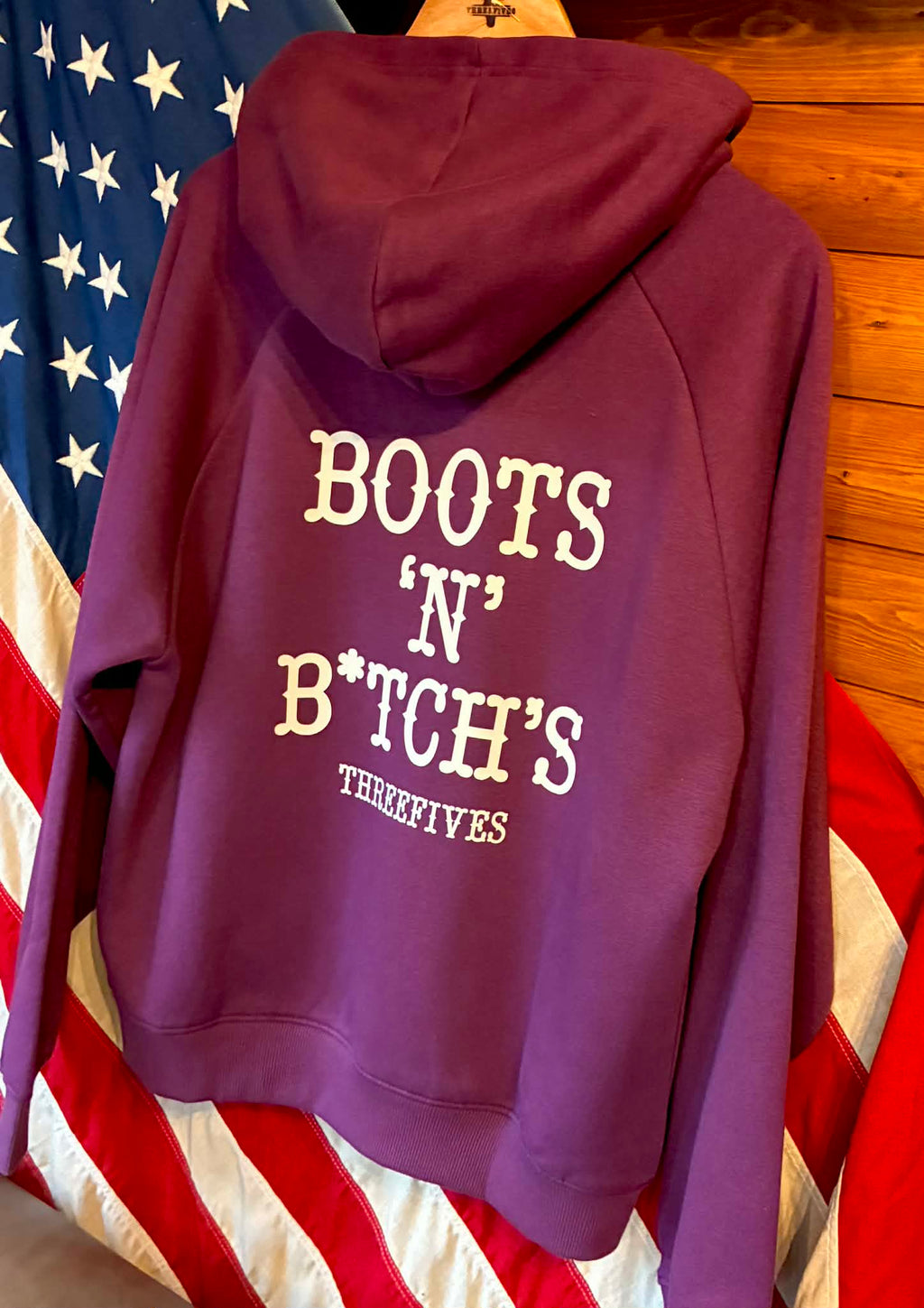 THREEFIVES BOOTS 'N' B*TCH'S Full length Hoodie