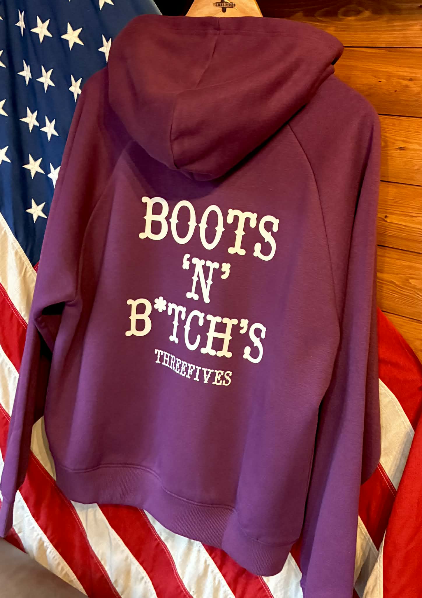 THREEFIVES BOOTS 'N' B*TCH'S Full length Hoodie